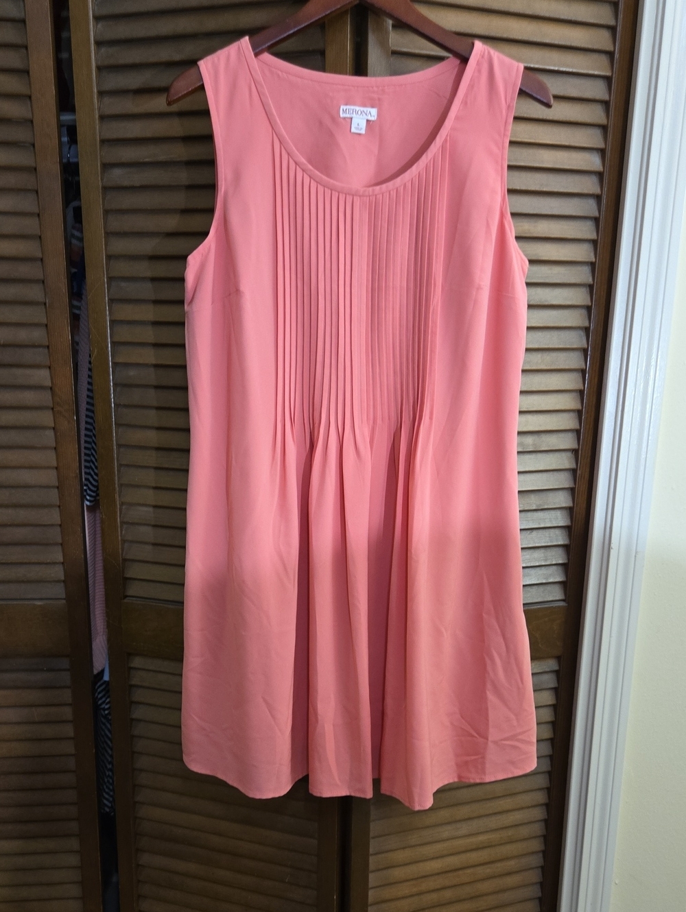 Merona Coral Pleated A-Line Tank Dress
